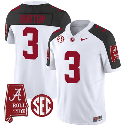 Alabama Crimson Tide Vapor Limited Jersey V3 - Alabama Map - All Stitched