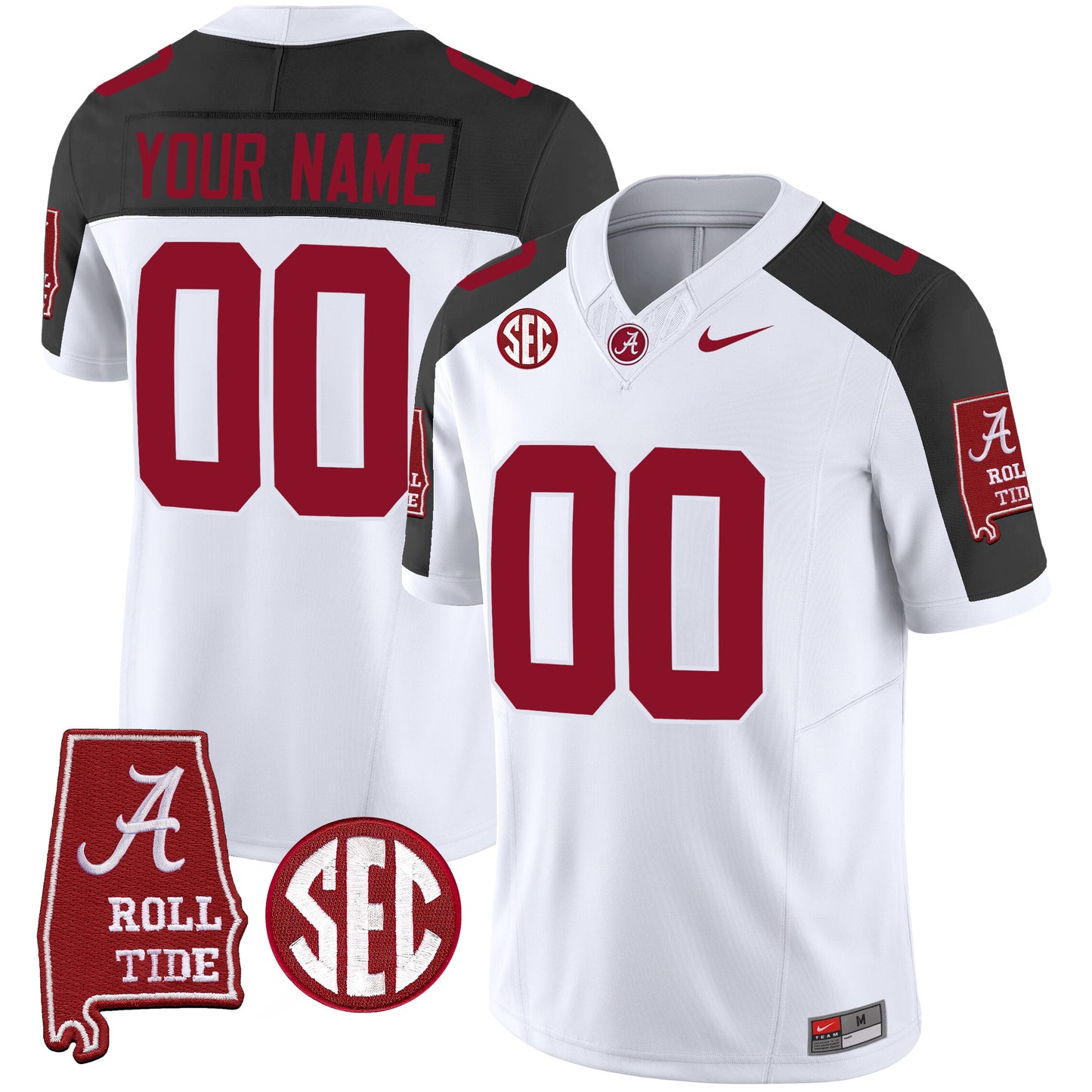 Alabama Crimson Tide Vapor Limited Custom Jersey V3 - Alabama Map - All Stitched