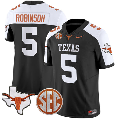 Texas Longhorns State Map & SEC Patch Vapor Jersey V4 - All Stitched