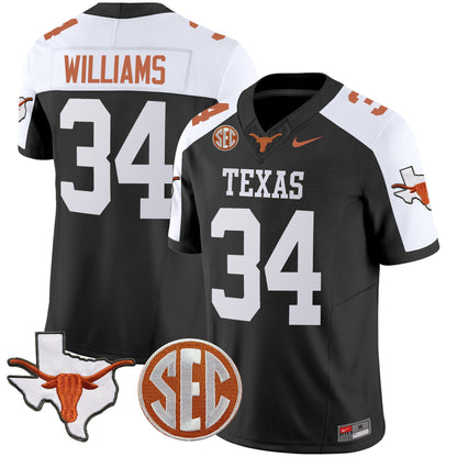 Texas Longhorns State Map & SEC Patch Vapor Jersey V4 - All Stitched