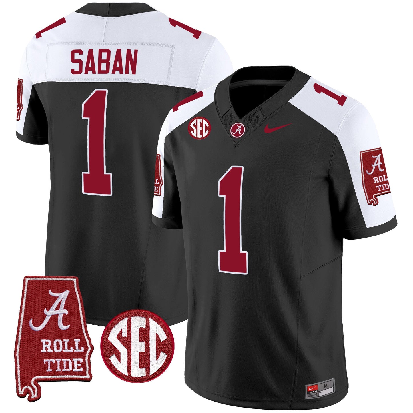 Alabama Crimson Tide Vapor Limited Jersey V5 - Alabama Map - All Stitched