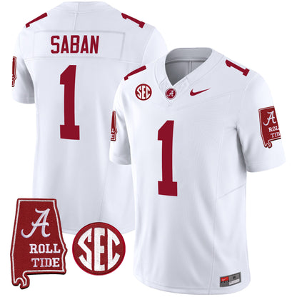 Alabama Crimson Tide Vapor Limited Jersey V5 - Alabama Map - All Stitched