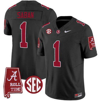 Alabama Crimson Tide Vapor Limited Jersey V5 - Alabama Map - All Stitched