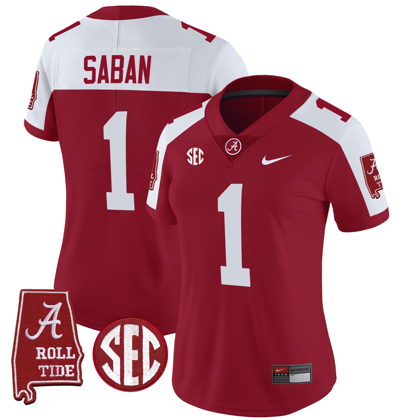 Women's Alabama Crimson Tide Vapor Limited Jersey V3 - Alabama Map - All Stitched