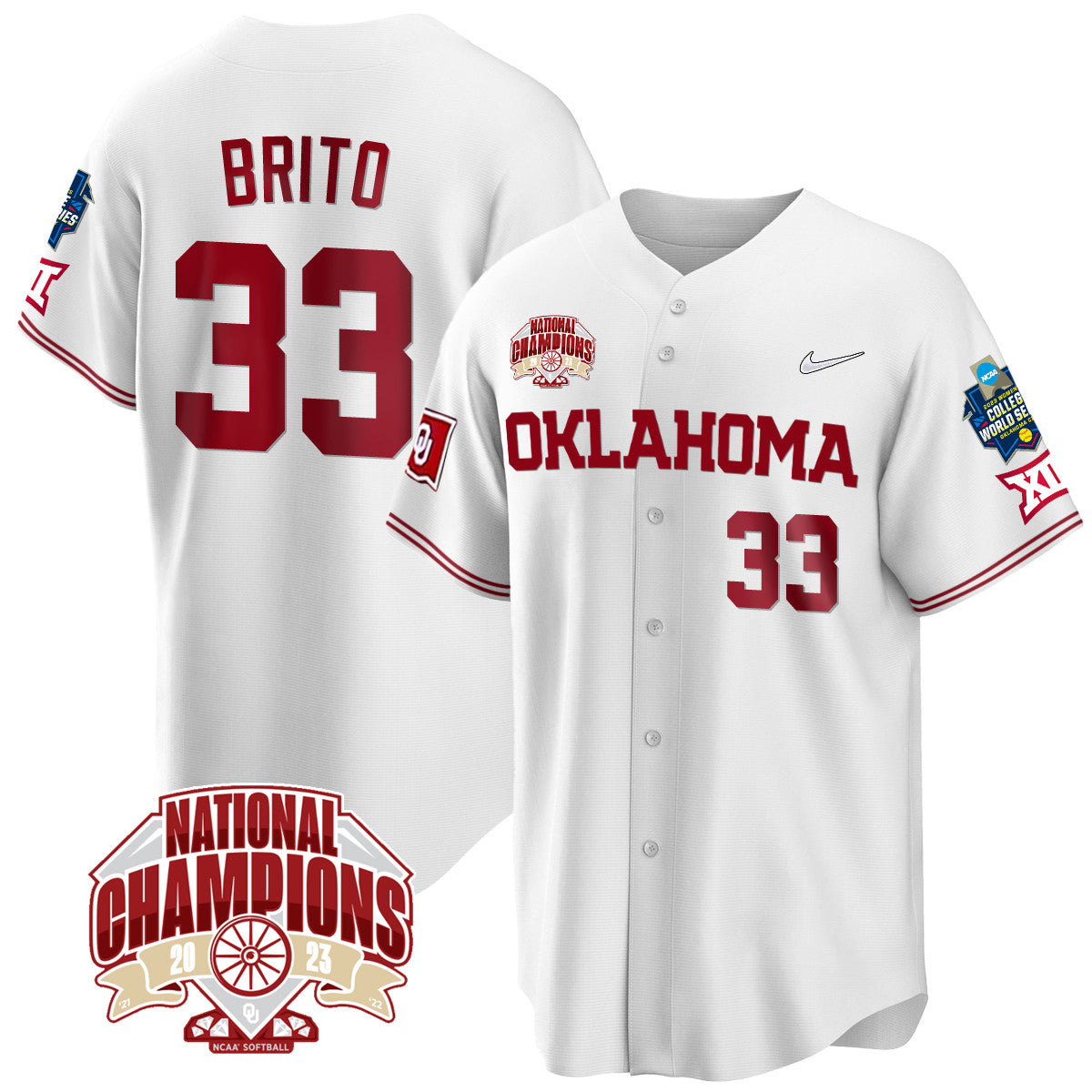 Oklahoma 2023 NCAA Softball Women's College World Series Champions Vapor Premier Limited Jersey - All Stitched