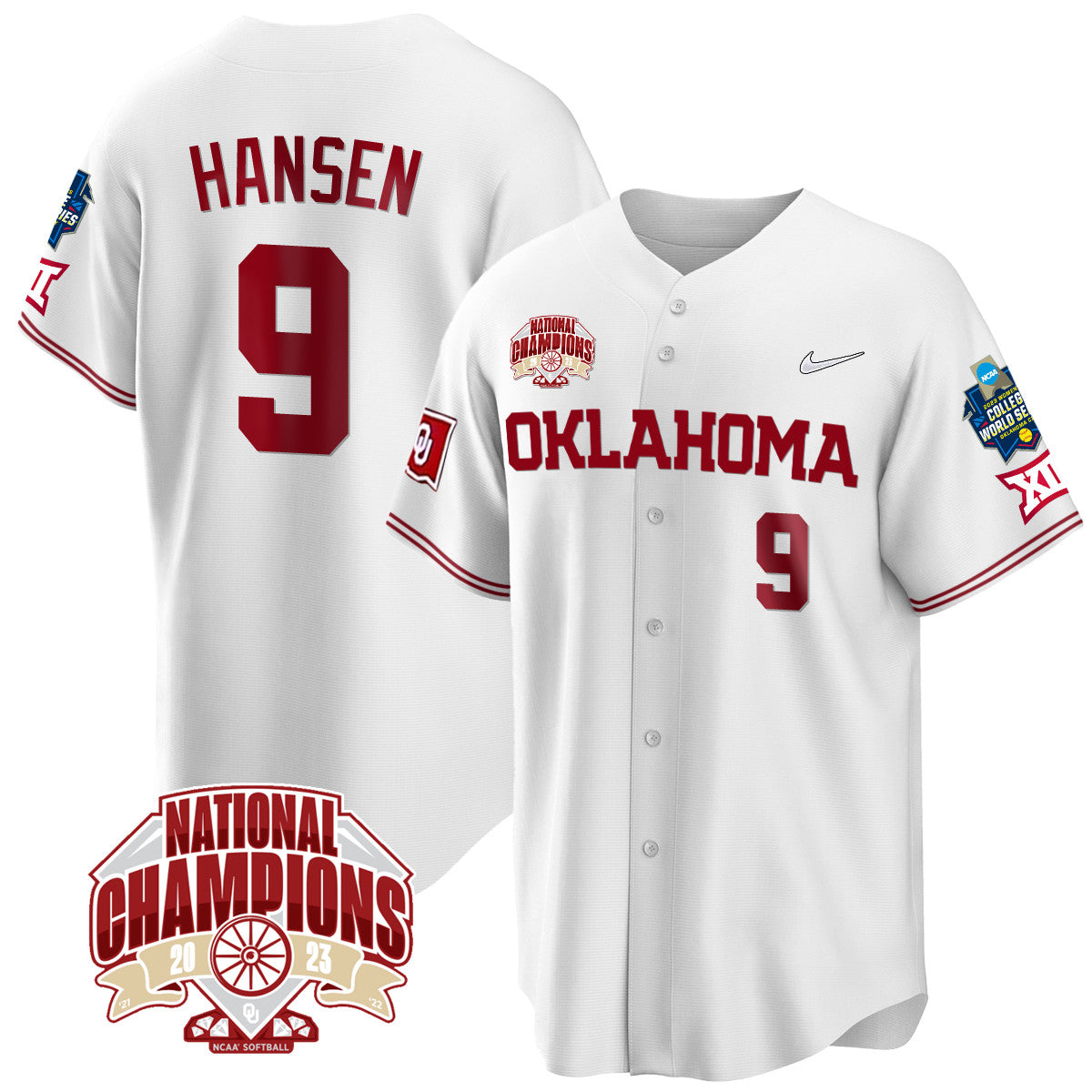Oklahoma 2023 NCAA Softball Women's College World Series Champions Vapor Premier Limited Jersey - All Stitched