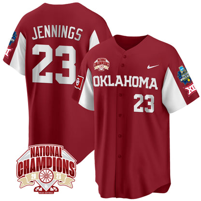 Oklahoma 2023 NCAA Softball Women's College World Series Champions Vapor Premier Limited Jersey - All Stitched