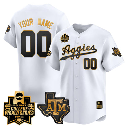 Texas A&M Aggies 2024 College World Series Vapor Premier Limited Custom Jersey - All Stitched