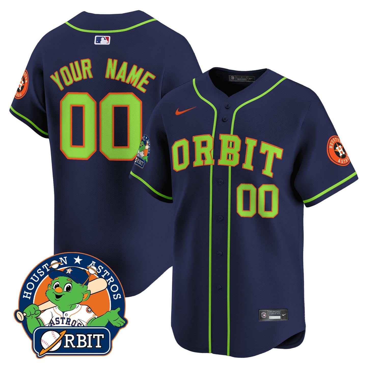 Astros Orbit Patch Vapor Premier Limited Custom Jersey - All Stitched