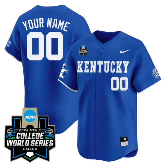 Custom Kentucky 23/24 Jersey - 2024 College World Series Patch - All Stitched