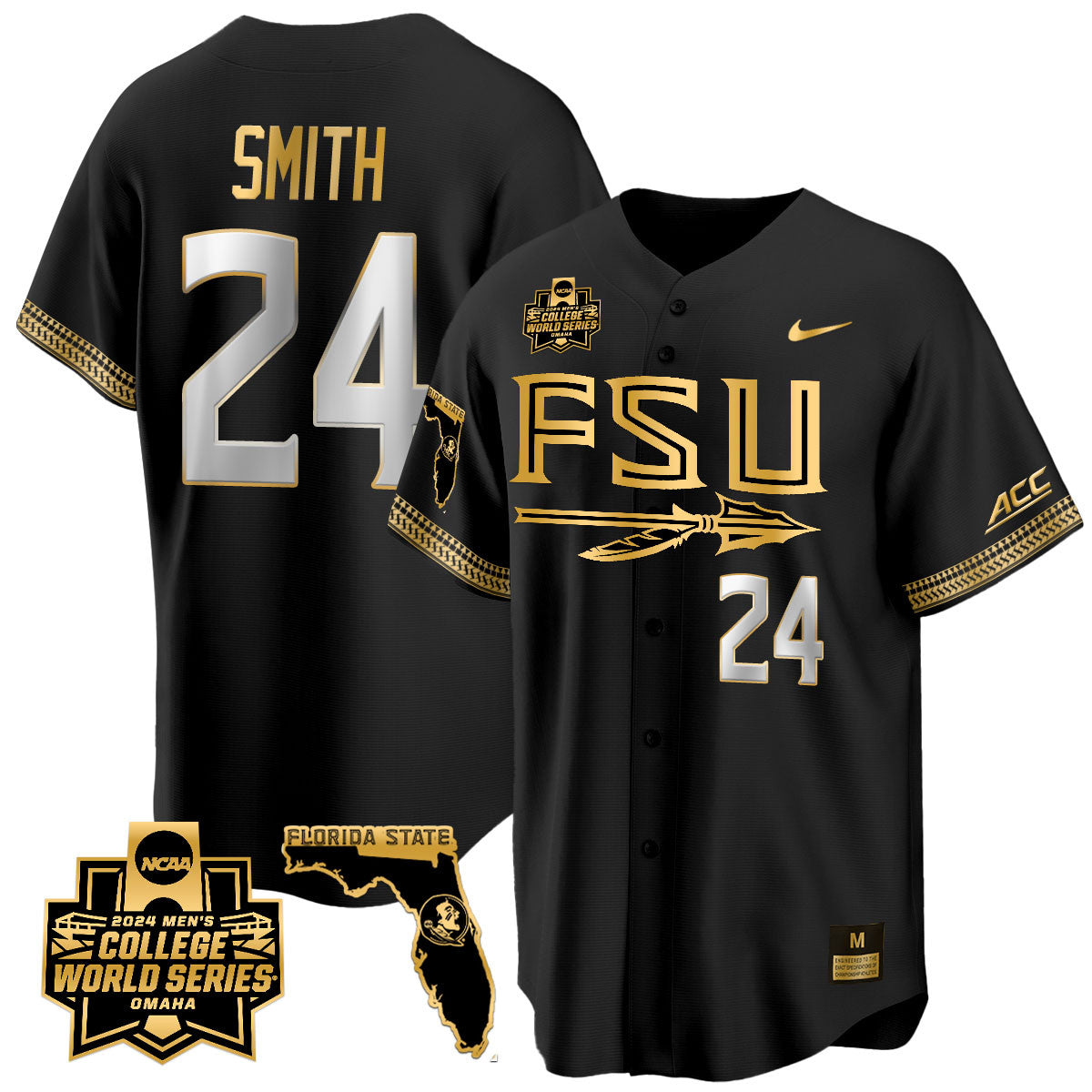 FSU 2024 College World Series Vapor Premier Limited Jersey V2 - All Stitched