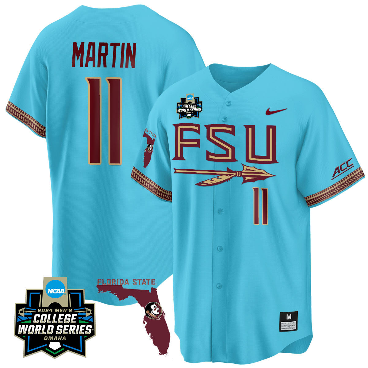 Men's Florida State Seminoles 2024 College World Series Vapor Premier Limited Jersey V2 - All Stitched