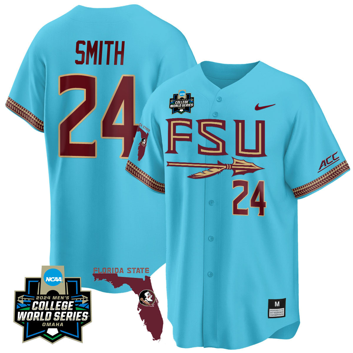 FSU 2024 College World Series Vapor Premier Limited Jersey V2 - All Stitched