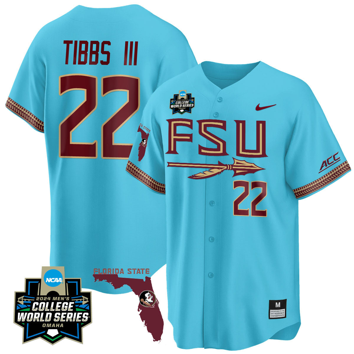 FSU 2024 College World Series Vapor Premier Limited Jersey V2 - All Stitched