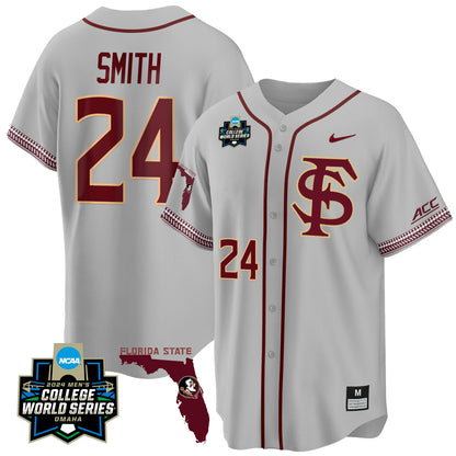 Men's Florida State Seminoles 2024 College World Series Vapor Premier Limited Jersey V2 - All Stitched