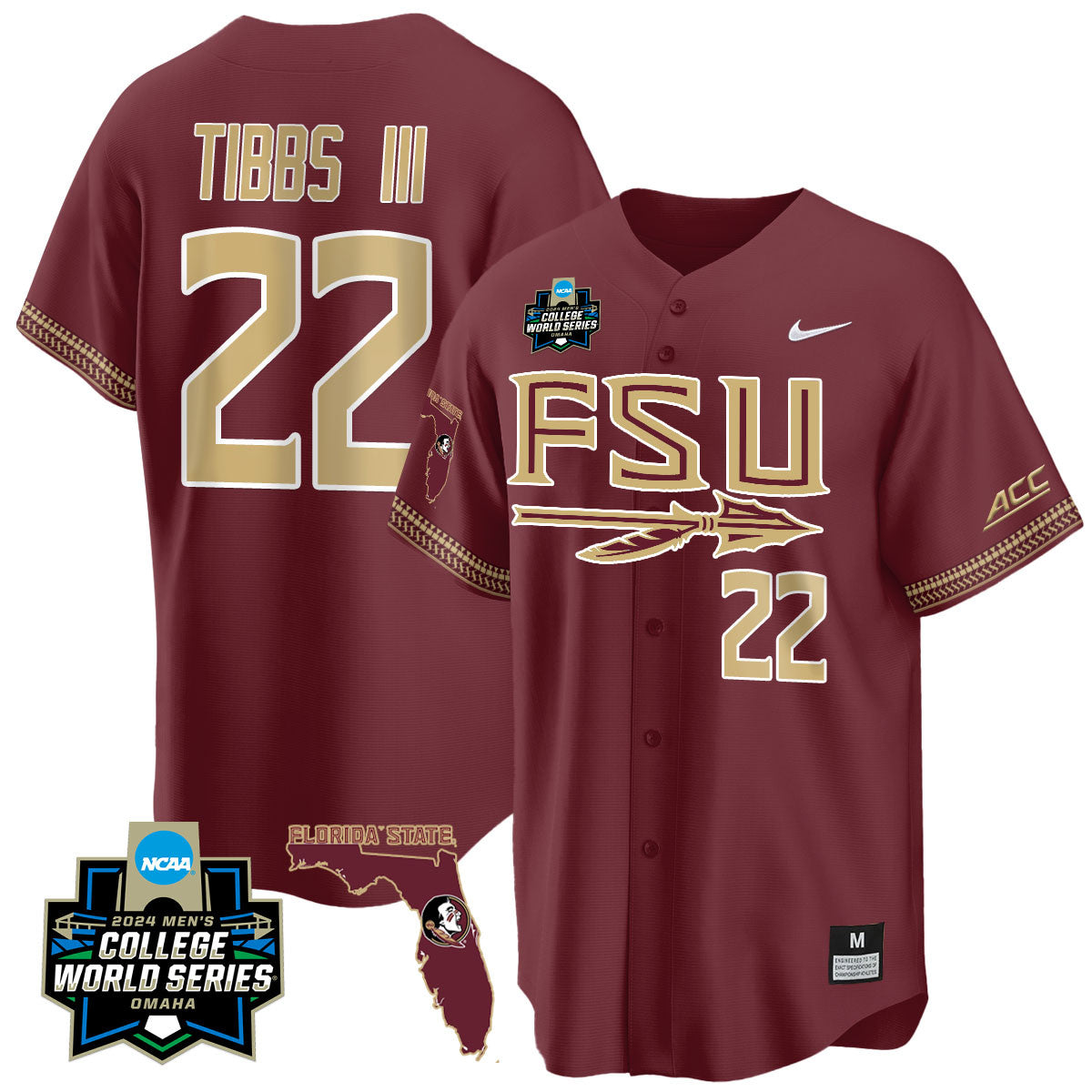 FSU 2024 College World Series Vapor Premier Limited Jersey V2 - All Stitched