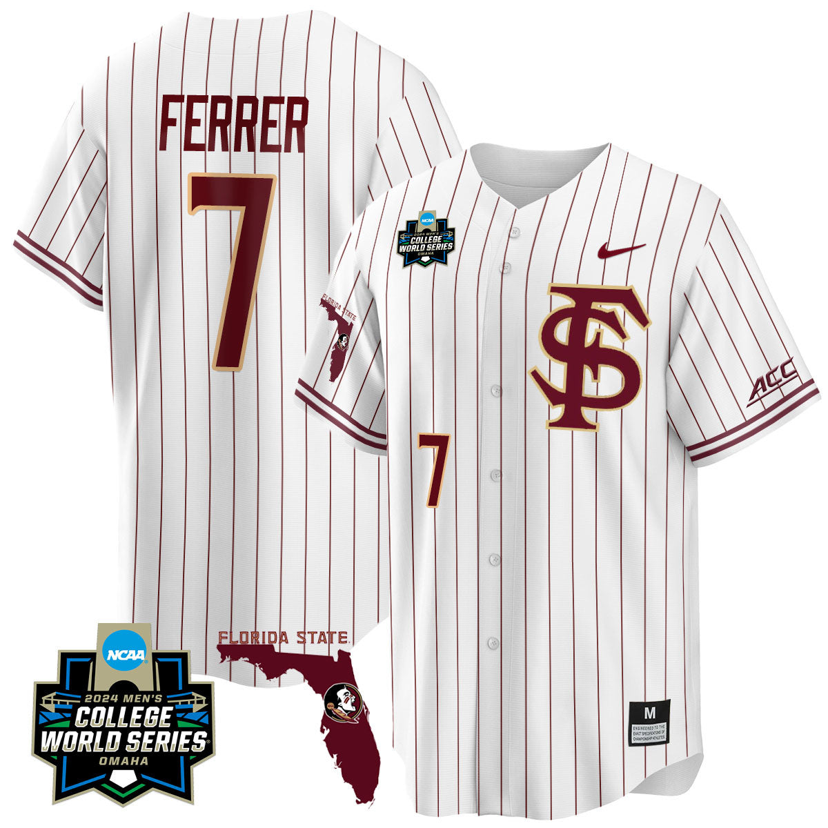 FSU 2024 College World Series Vapor Premier Limited Jersey V2 - All Stitched