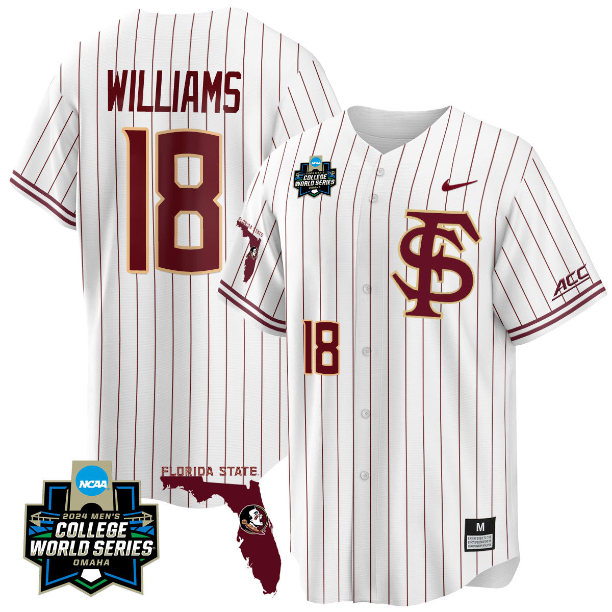 FSU 2024 College World Series Vapor Premier Limited Jersey V2 - All Stitched