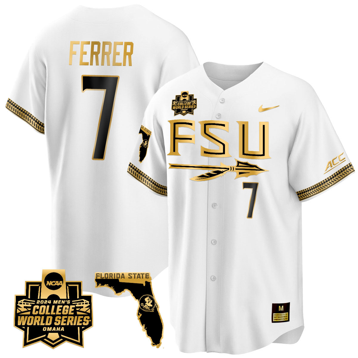 FSU 2024 College World Series Vapor Premier Limited Jersey V2 - All Stitched