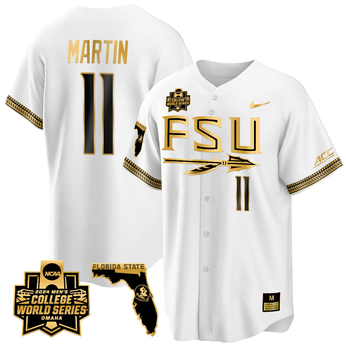 Men's Florida State Seminoles 2024 College World Series Vapor Premier Limited Jersey V2 - All Stitched