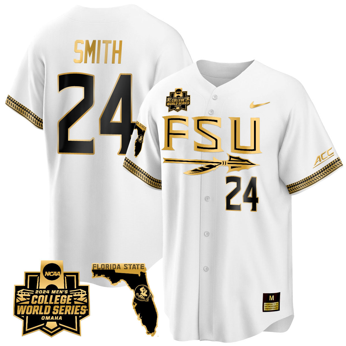 FSU 2024 College World Series Vapor Premier Limited Jersey V2 - All Stitched