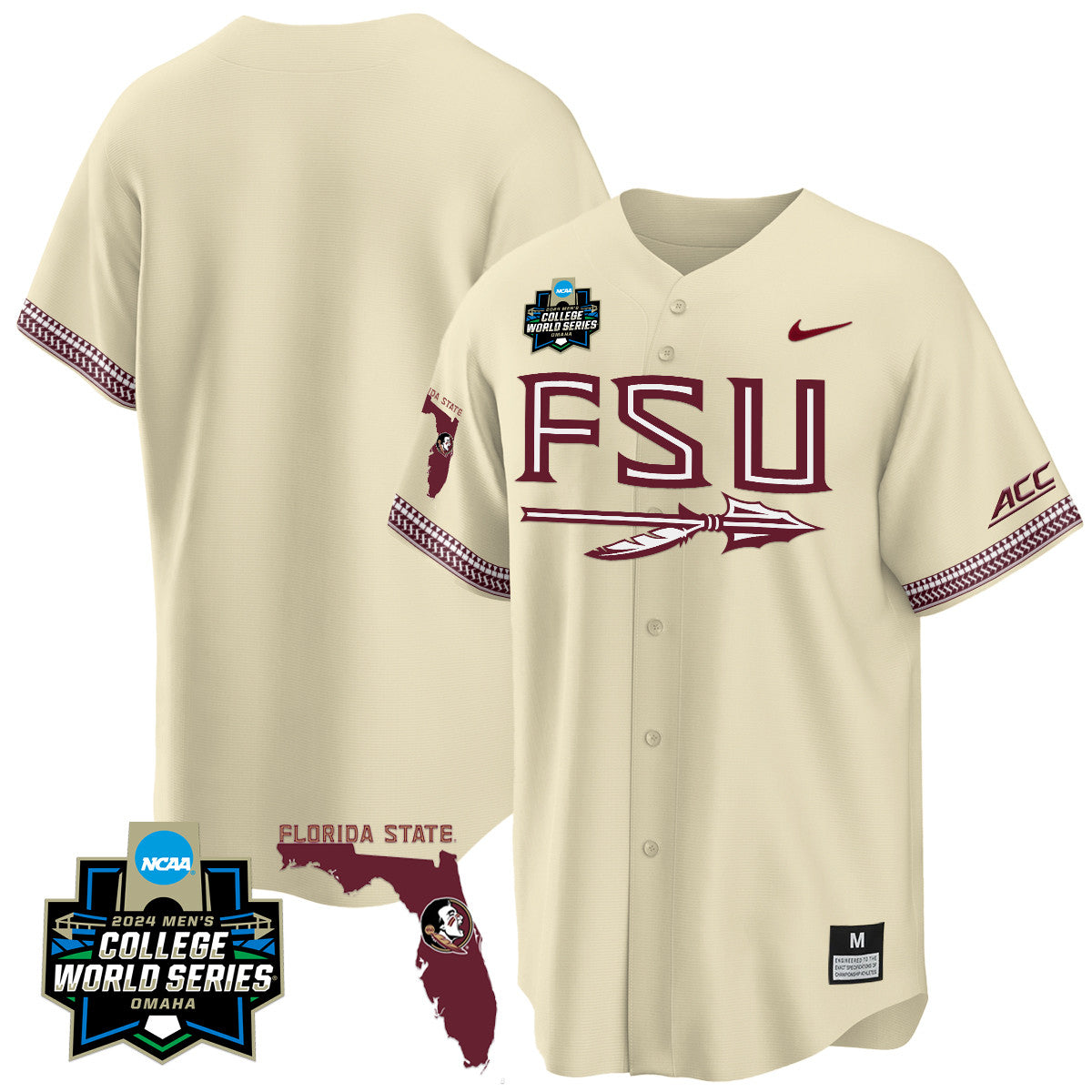 FSU 2024 College World Series Vapor Premier Limited Jersey V2 - All Stitched