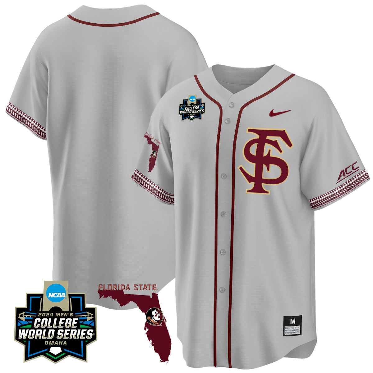 Men's Florida State Seminoles 2024 College World Series Vapor Premier Limited Jersey V2 - All Stitched