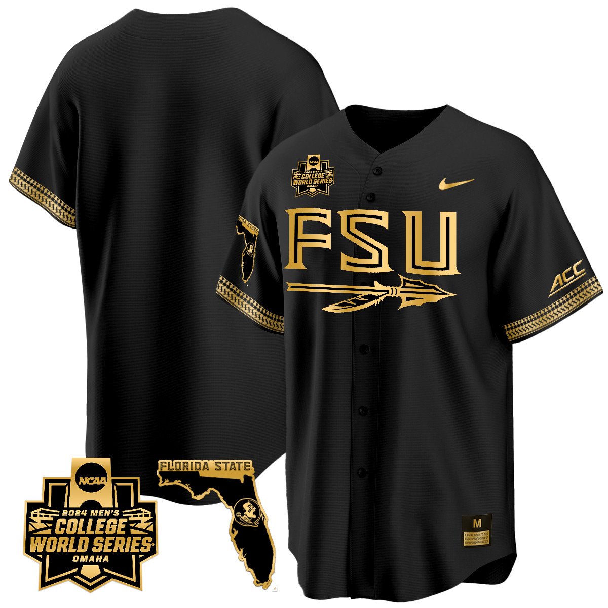 Men's Florida State Seminoles 2024 College World Series Vapor Premier Limited Jersey V2 - All Stitched