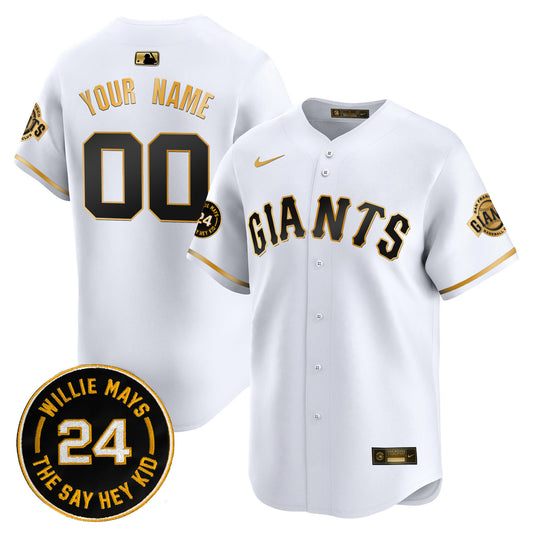 San Francisco Giants 2024 Willie Mays Patch Vapor Premier Limited Custom Jersey - All Stitched