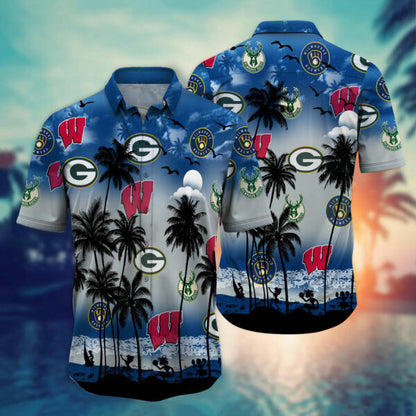 Wisconsin Sports-Style 4-Hawaiian Shirt