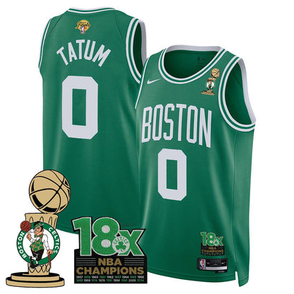 Men's Boston Celtics 2024 Champions Jersey - 18X Times NBA Champ Patch - All Stitched