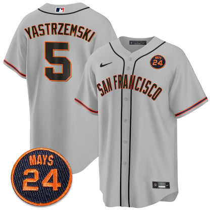 Men's San Francisco Giants 2024 Vapor Premier Limited Jersey N1 - #24 Willie Mays Patch