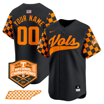 Tennessee Volunteers Checkerboard 2024 Champions Vapor Premier Limited Custom Jersey - All Stitched