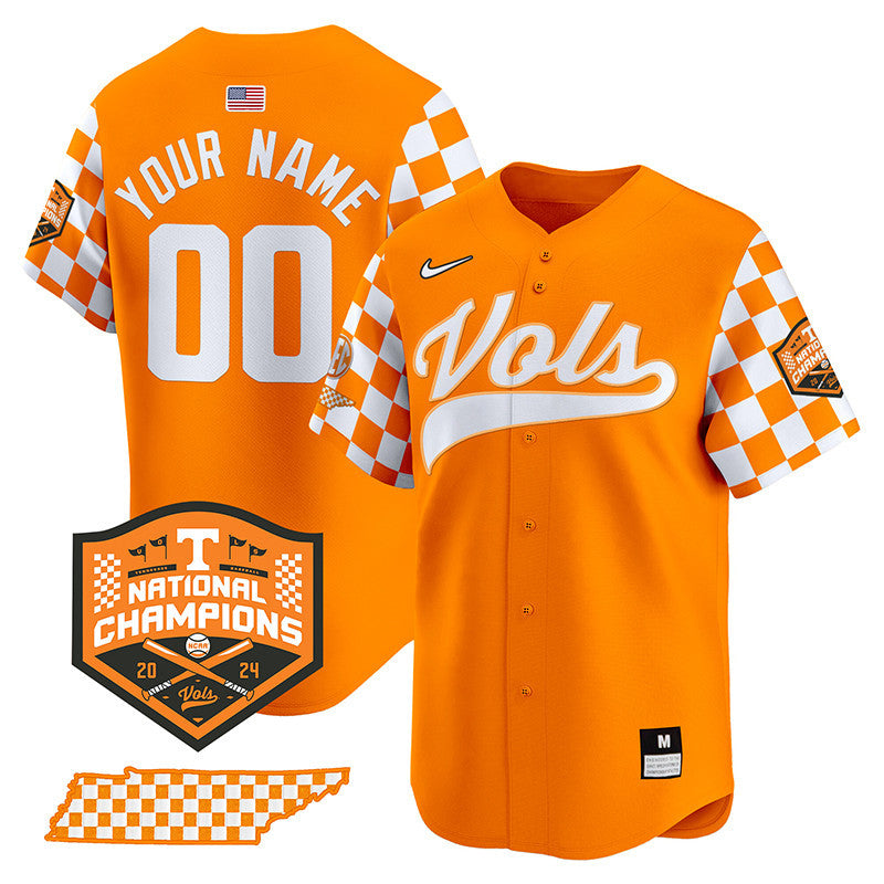 Tennessee Volunteers Checkerboard 2024 Champions Vapor Premier Limited Custom Jersey - All Stitched