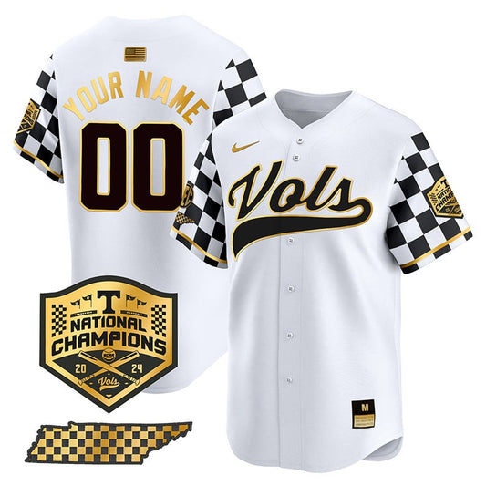 Tennessee Volunteers Checkerboard 2024 Champions Vapor Premier Limited Custom Jersey - All Stitched