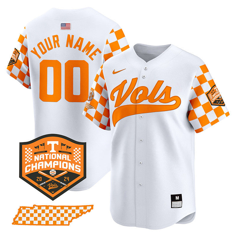 Tennessee Volunteers Checkerboard 2024 Champions Vapor Premier Limited Custom Jersey - All Stitched