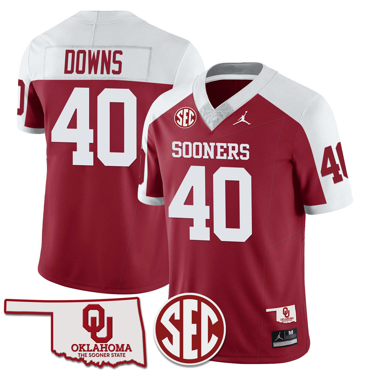 Men's Oklahoma Sooners 2024 Limited Jersey - SEC Patch - All Stitched