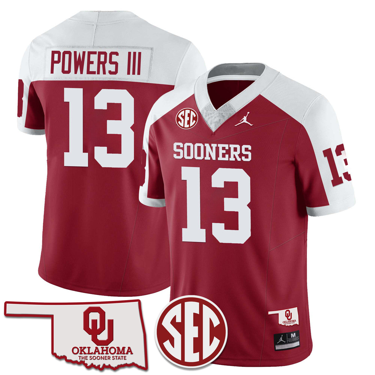 Men's Oklahoma Sooners 2024 Limited Jersey - SEC Patch - All Stitched