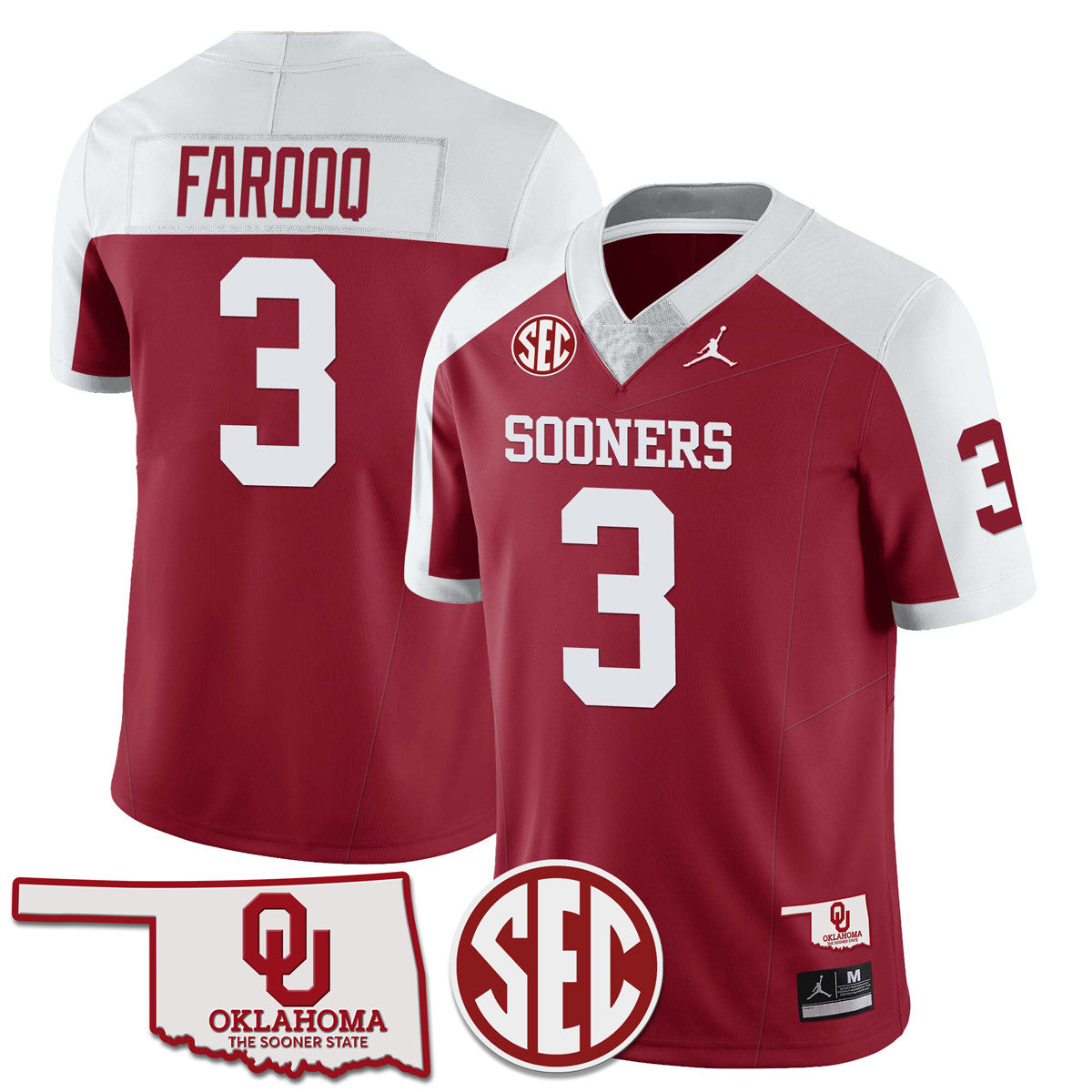 Men's Oklahoma Sooners 2024 Limited Jersey - SEC Patch - All Stitched