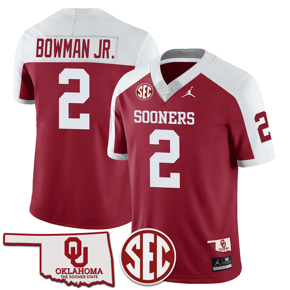 Men's Oklahoma Sooners 2024 Limited Jersey - SEC Patch - All Stitched