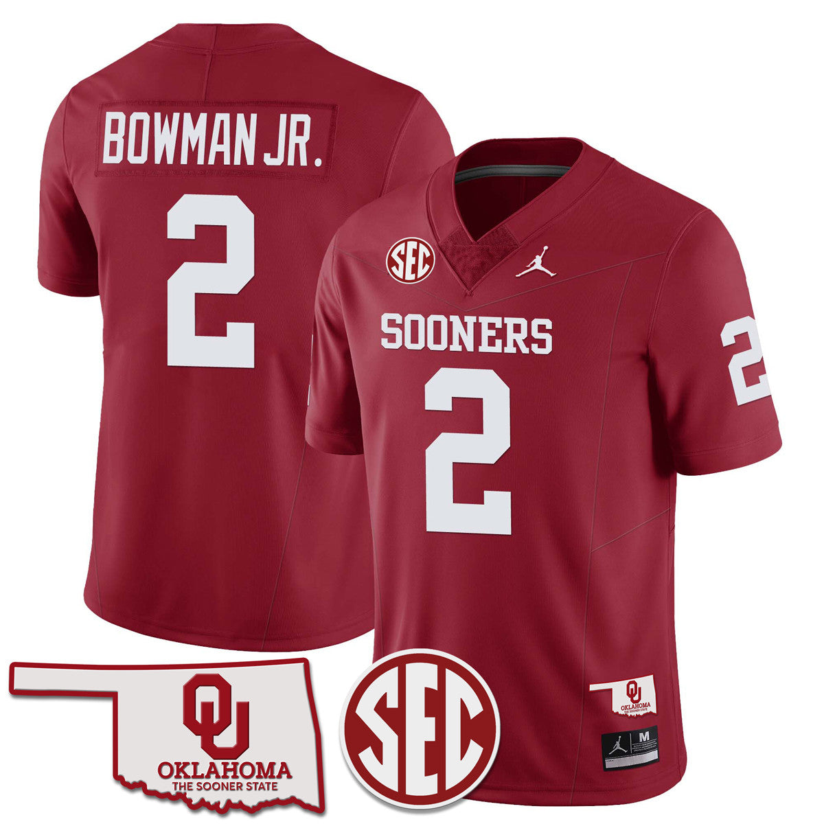 Men's Oklahoma Sooners 2024 Limited Jersey - SEC Patch - All Stitched