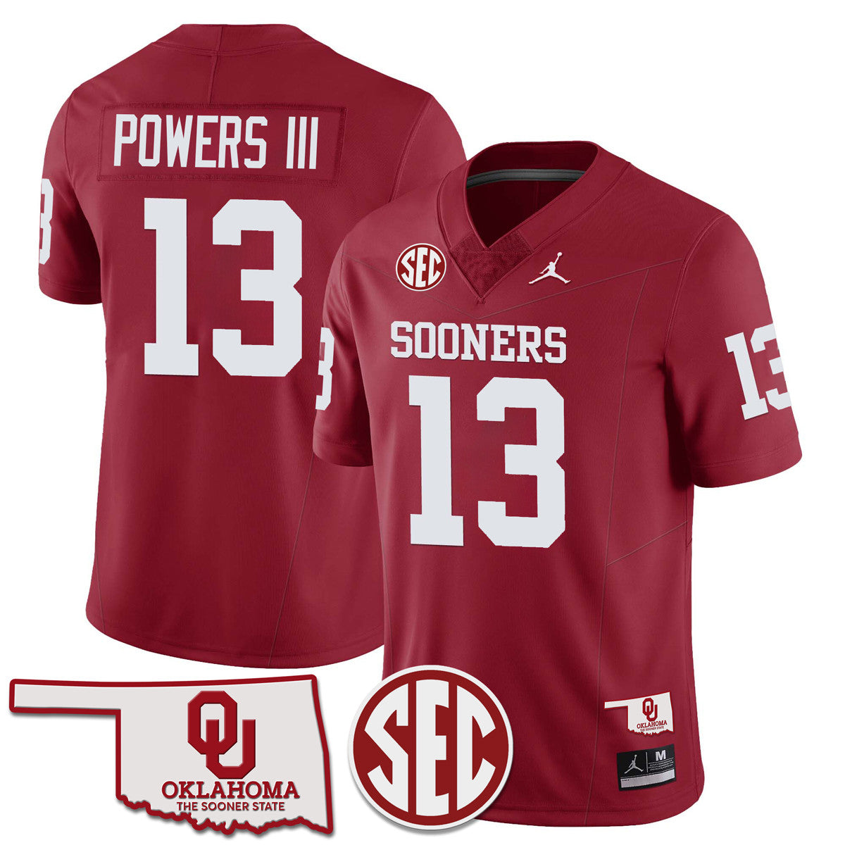 Men's Oklahoma Sooners 2024 Limited Jersey - SEC Patch - All Stitched