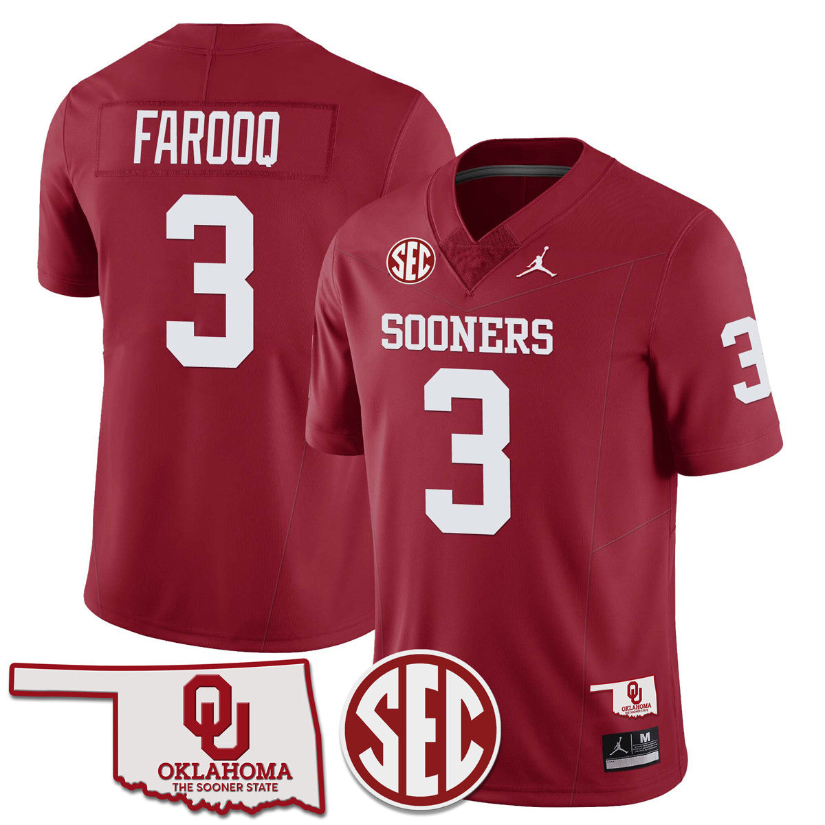 Men's Oklahoma Sooners 2024 Limited Jersey - SEC Patch - All Stitched