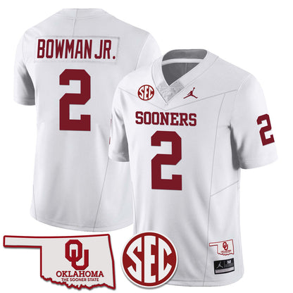 Men's Oklahoma Sooners 2024 Limited Jersey - SEC Patch - All Stitched