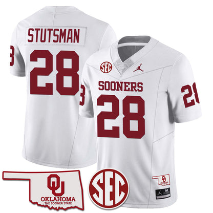 Men's Oklahoma Sooners 2024 Limited Jersey - SEC Patch - All Stitched