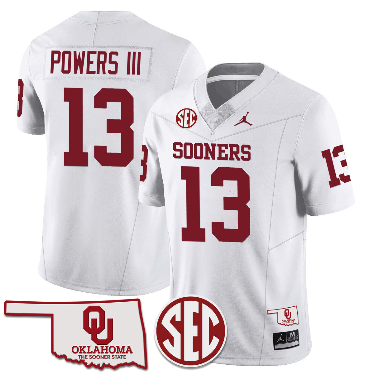 Men's Oklahoma Sooners 2024 Limited Jersey - SEC Patch - All Stitched