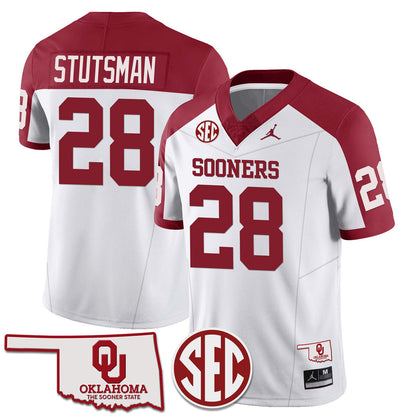 Men's Oklahoma Sooners 2024 Limited Jersey - SEC Patch - All Stitched