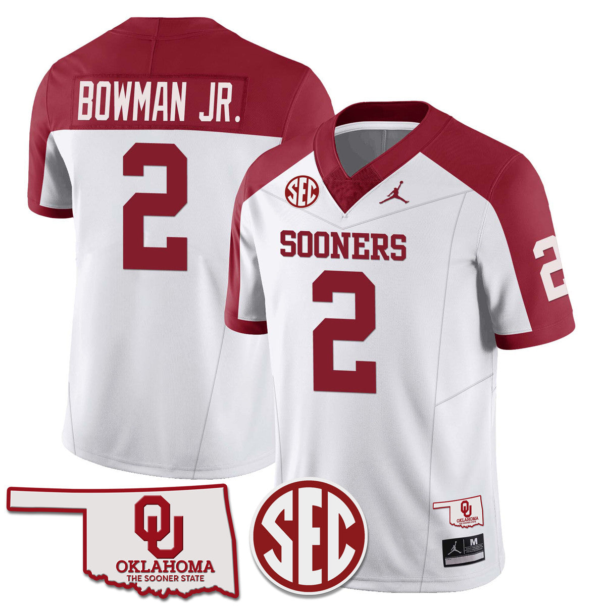 Men's Oklahoma Sooners 2024 Limited Jersey - SEC Patch - All Stitched