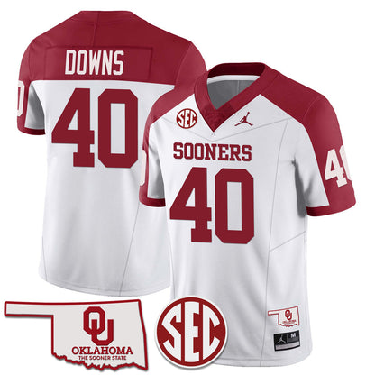 Men's Oklahoma Sooners 2024 Limited Jersey - SEC Patch - All Stitched