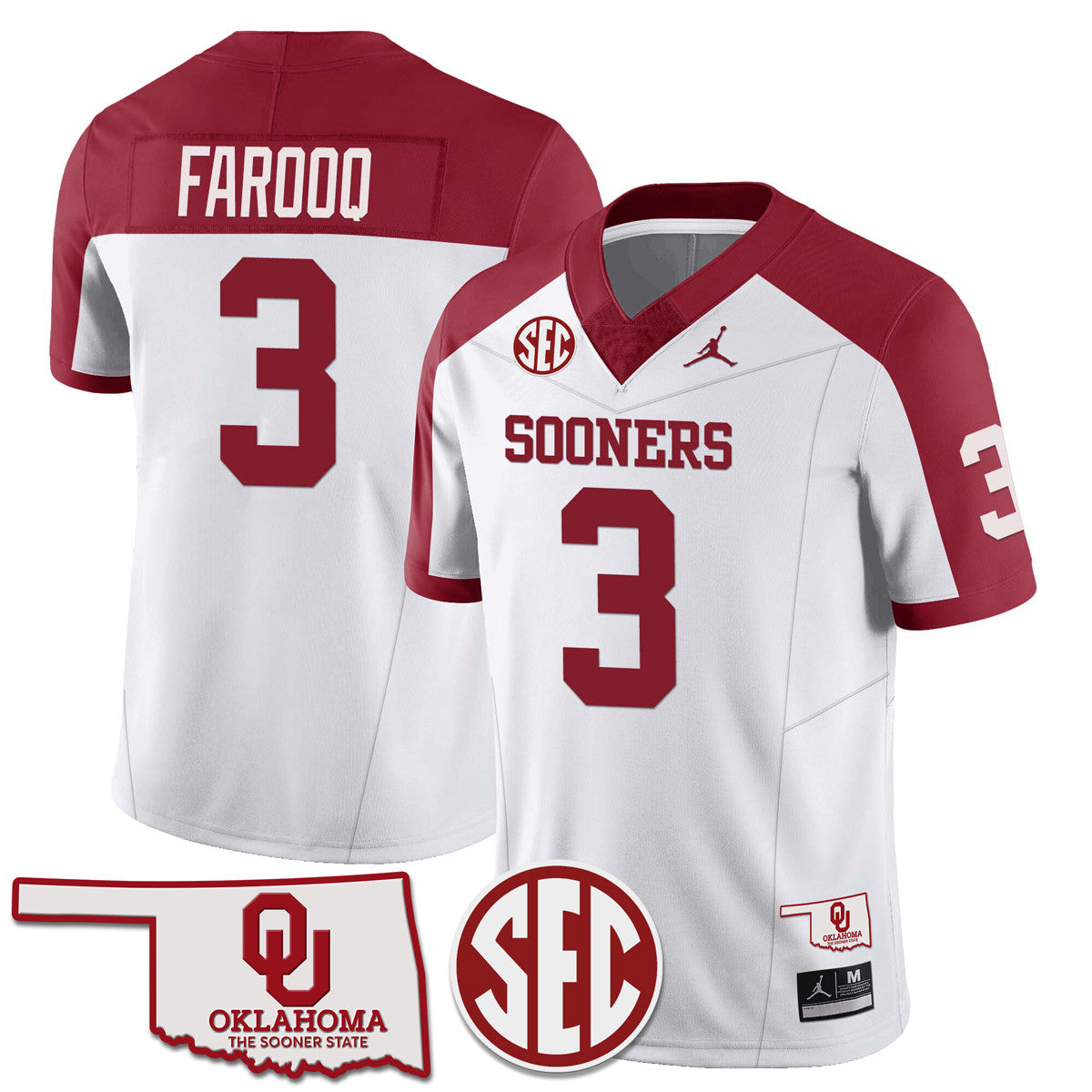 Men's Oklahoma Sooners 2024 Limited Jersey - SEC Patch - All Stitched